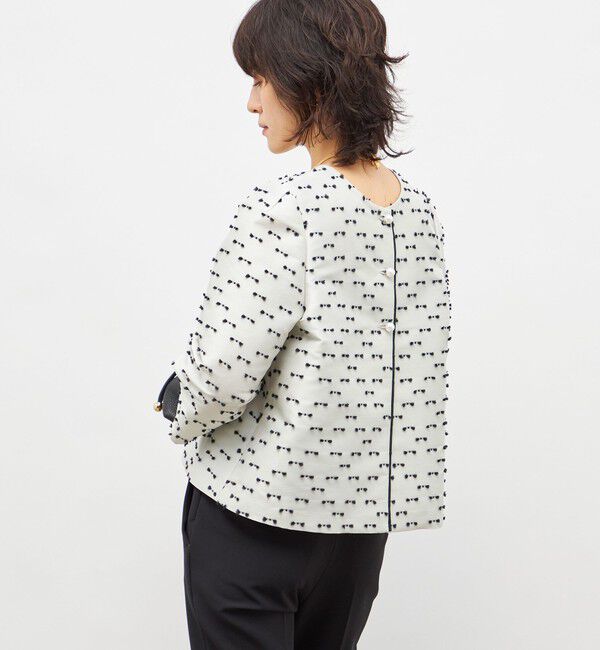 NOLLEY'S「《セットアップ対応》ウォッシャブルリボンジャガード2WAYブラウス」|シャツ・ブラウス|