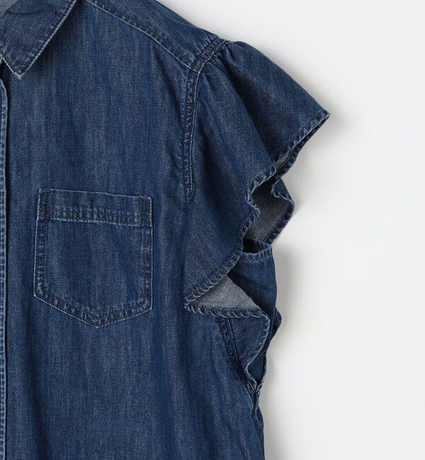 Rie Miller「【RM denim】ラッフルスリーブデニムブラウス」|シャツ・ブラウス|