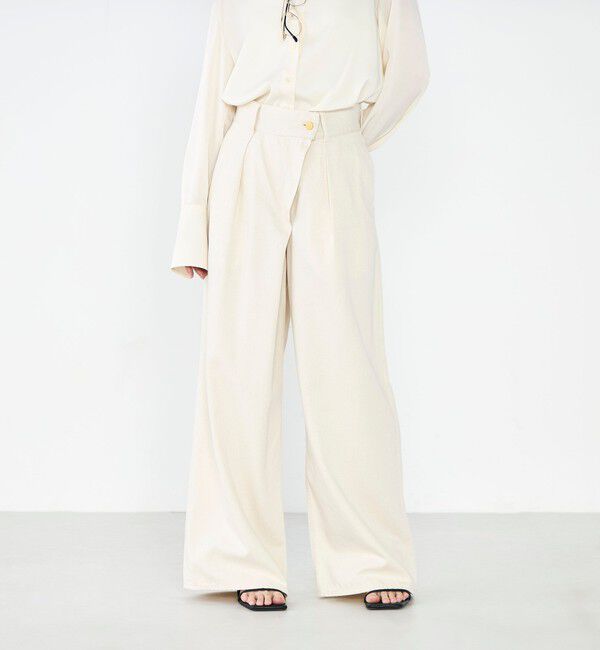 Rie Miller「【RM denim】リネン混ラップワイドパンツ」|その他|