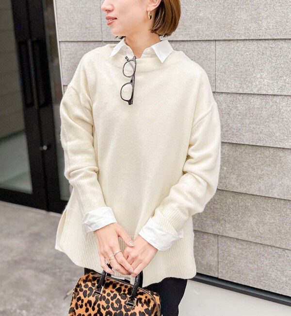 NOLLEY'S「ウールナイロンロング丈プルオーバー」|ニット・セーター|