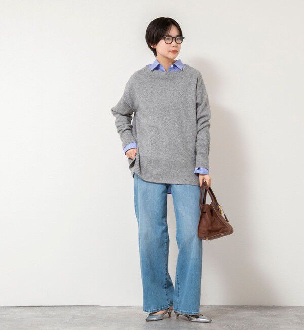 NOLLEY'S「ウールナイロンロング丈プルオーバー」|ニット・セーター|