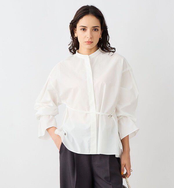 NOLLEY'S sophi「ウォッシャブルドレープポプリンバックプリーツシャツ」|シャツ・ブラウス|