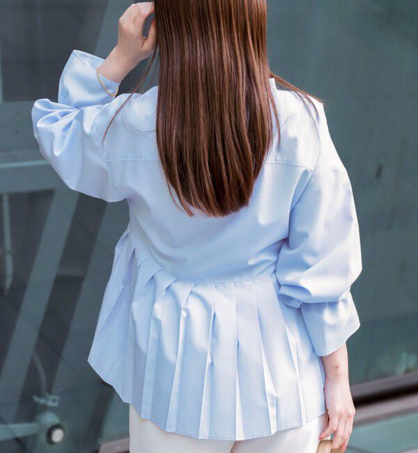 NOLLEY'S sophi「ウォッシャブルドレープポプリンバックプリーツシャツ」|シャツ・ブラウス|