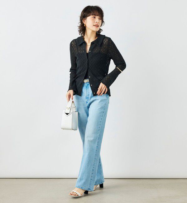 NOLLEY'S「ウォッシャブル襟付きレースカーディガン」|カーディガン|