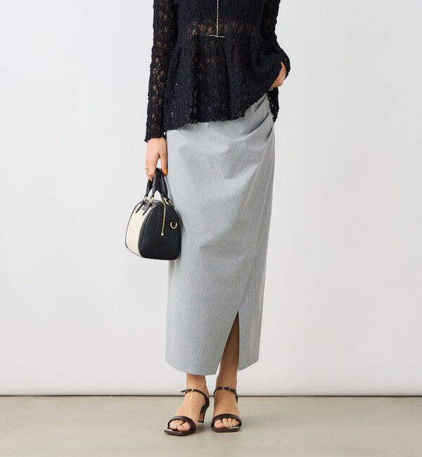 NOLLEY'S sophi「ウォッシャブルストライプドレープタイトスカート」|タイト|