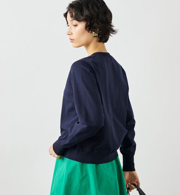 NOLLEY'S「《手洗い可能》コットンテックスクルーネックカーディガン」|カーディガン|