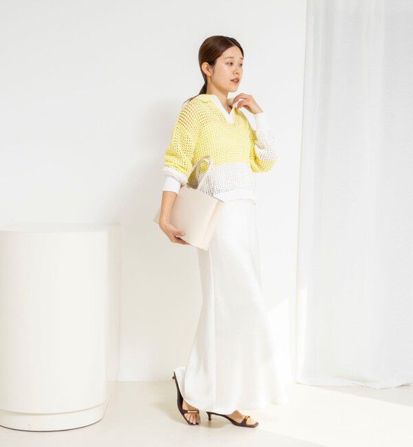 NOLLEY'S「《手洗い可能》テープメッシュ編ポロプルオーバー」|ニット・セーター|