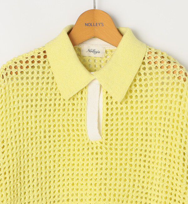 NOLLEY'S「《手洗い可能》テープメッシュ編ポロプルオーバー」|ニット・セーター|