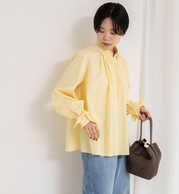 NOLLEY'S「ウォッシャブル袖リボン付きボリュームシャツ」|シャツ・ブラウス|