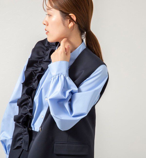 NOLLEY'S「ウォッシャブル袖リボン付きボリュームシャツ」|シャツ・ブラウス|