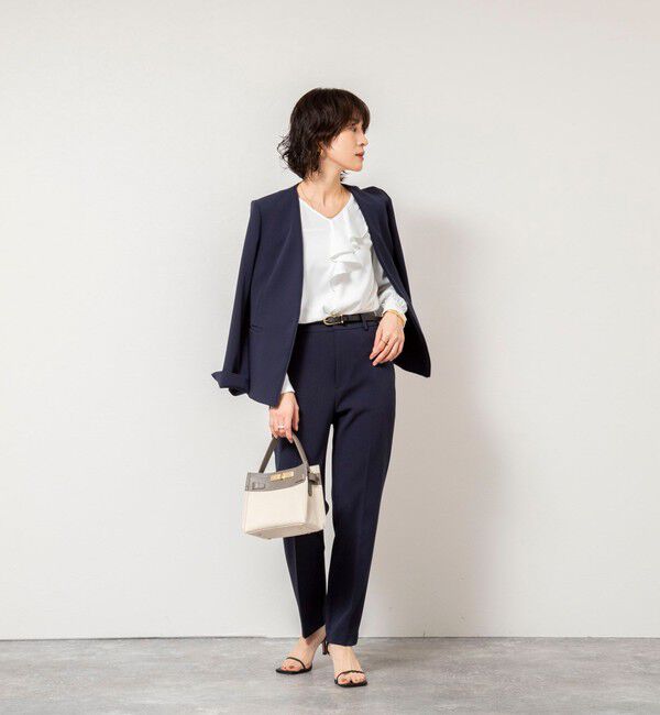 NOLLEY'S sophi「《セットアップ対応》ウォッシャブルWクロス2WAYストレッチテーパードパンツ」|その他|