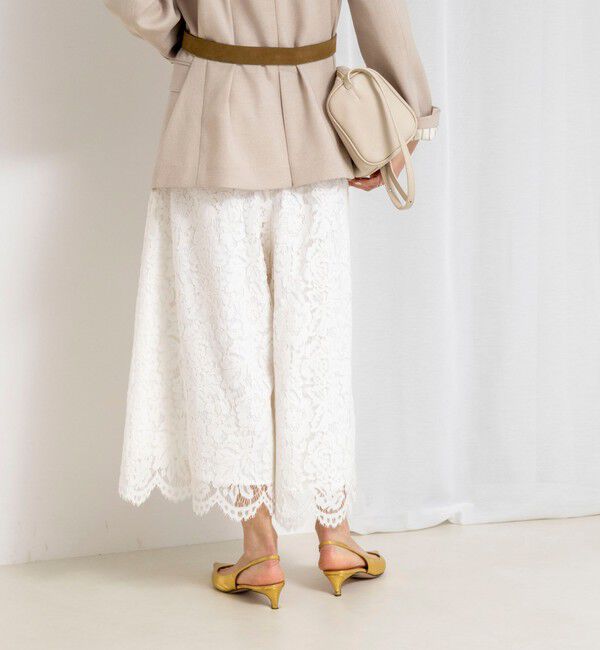 NOLLEY'S「クロップドワイドレースパンツ」|キュロット|