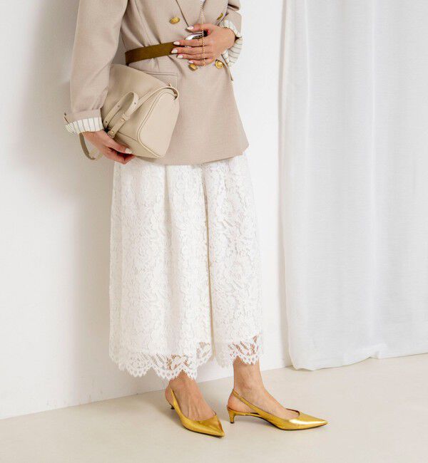NOLLEY'S「クロップドワイドレースパンツ」|キュロット|