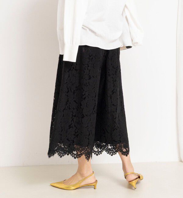 NOLLEY'S「クロップドワイドレースパンツ」|キュロット|