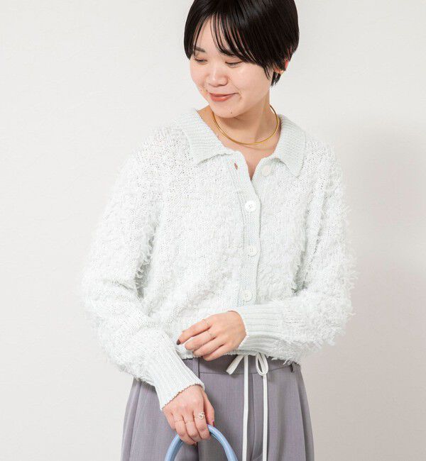 NOLLEY'S sophi「《手洗い可能》ファンシーヤーンポロ衿カーディガンジャケット」|カーディガン|