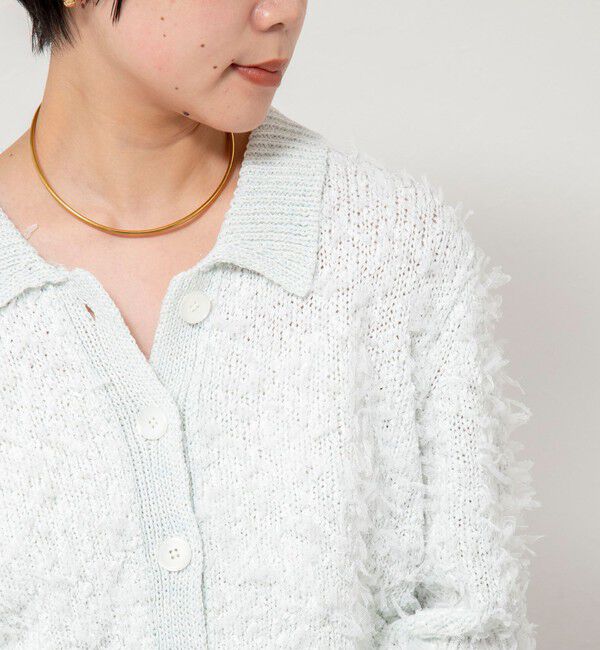 NOLLEY'S sophi「《手洗い可能》ファンシーヤーンポロ衿カーディガンジャケット」|カーディガン|