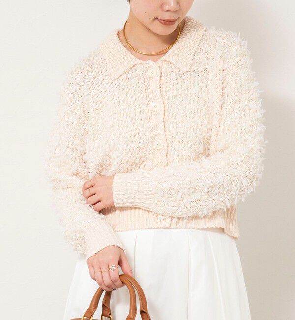 NOLLEY'S sophi「《手洗い可能》ファンシーヤーンポロ衿カーディガンジャケット」|カーディガン|