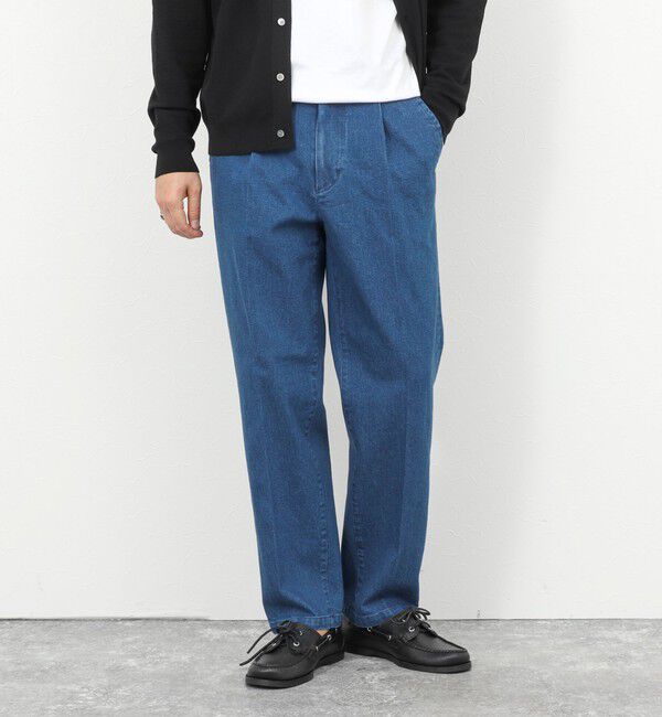 NOLLEY'S goodman「デニムストレッチ ワイドジャスト丈PT 26SS」|デニム|ブルー