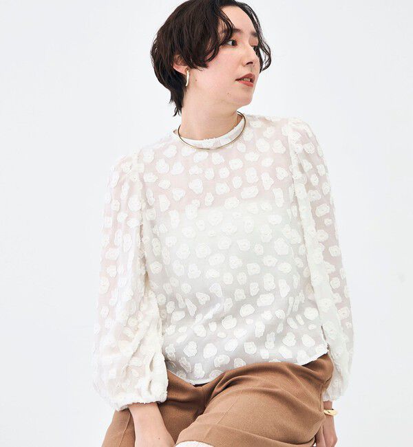 NOLLEY'S「【KIRYU】ウォッシャブル花柄ジャガードブラウス」|シャツ・ブラウス|