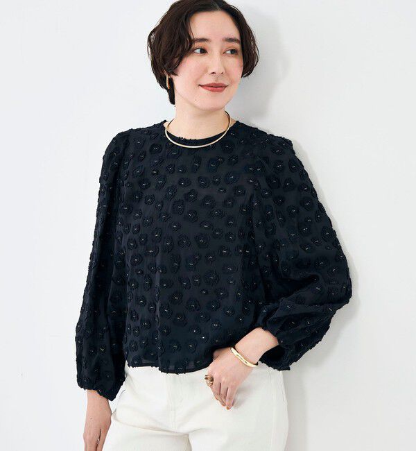 NOLLEY'S「【KIRYU】ウォッシャブル花柄ジャガードブラウス」|シャツ・ブラウス|