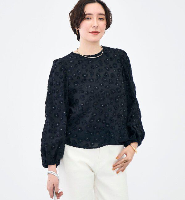 NOLLEY'S「【KIRYU】ウォッシャブル花柄ジャガードブラウス」|シャツ・ブラウス|
