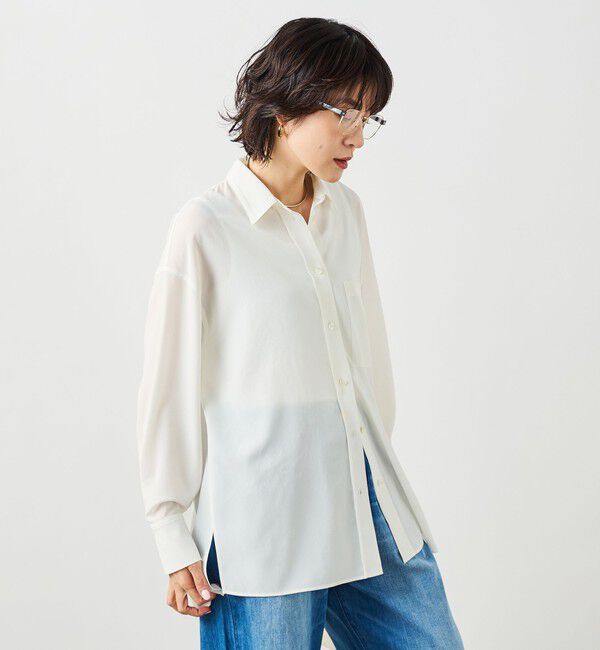 NOLLEY'S sophi「ウォッシャブルトリアセドレープシャツ」|シャツ・ブラウス|