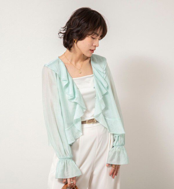 NOLLEY'S sophi「ウォッシャブルシアーラッフル羽織りブラウス」|シャツ・ブラウス|