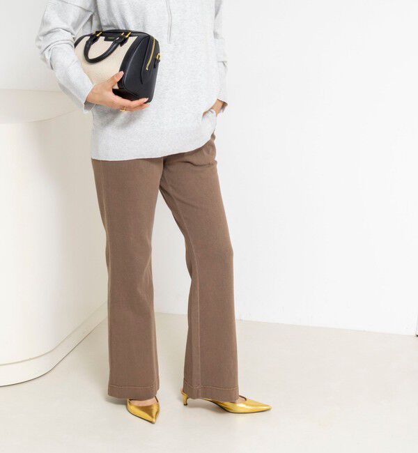 NOLLEY'S「ウォッシャブルピグメント加工フレアカットソーパンツ」|チノ|