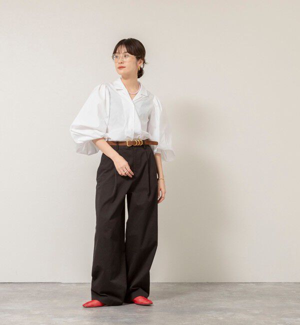 MAQWEL「【MAQWEL/マクウェル】ボリュームスリーブ開襟シャツ」|シャツ・ブラウス|