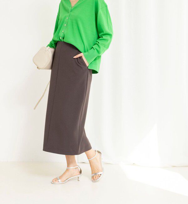 NOLLEY'S「ウォッシャブルニットジョーゼットタイトスカート」|タイト|