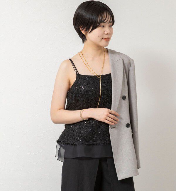 NOLLEY'S sophi「ウォッシャブルフェザースパンコールチュールキャミブラウス」|シャツ・ブラウス|