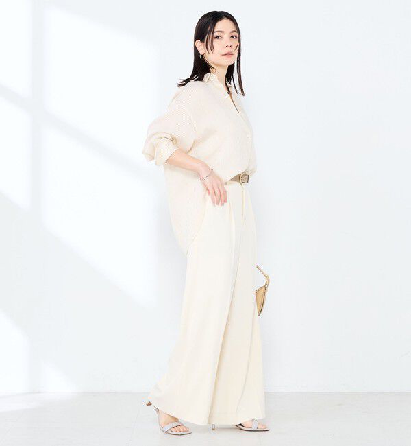 NOLLEY'S sophi「ウォッシャブルACARライトストライプ3WAYオーバーシャツ」|シャツ・ブラウス|