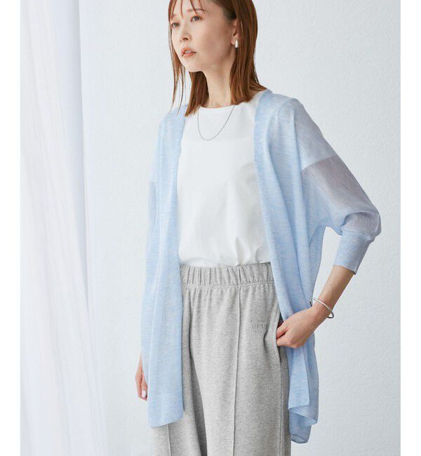 Rope&rsquo;Picnic「【新色追加】LEVITAシアーニットリラックスカーディガン」|カーディガン|