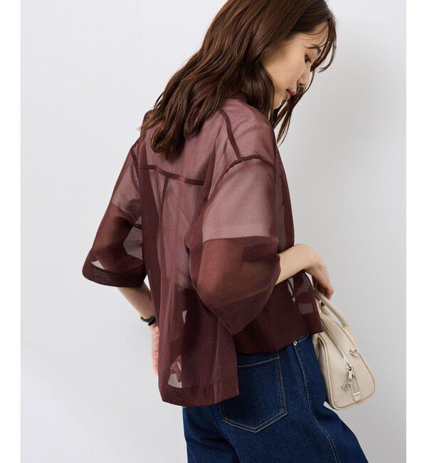 Rope&rsquo;Picnic「【接触冷感】ハーフスリーブシアーシャツ」|シャツ・ブラウス|