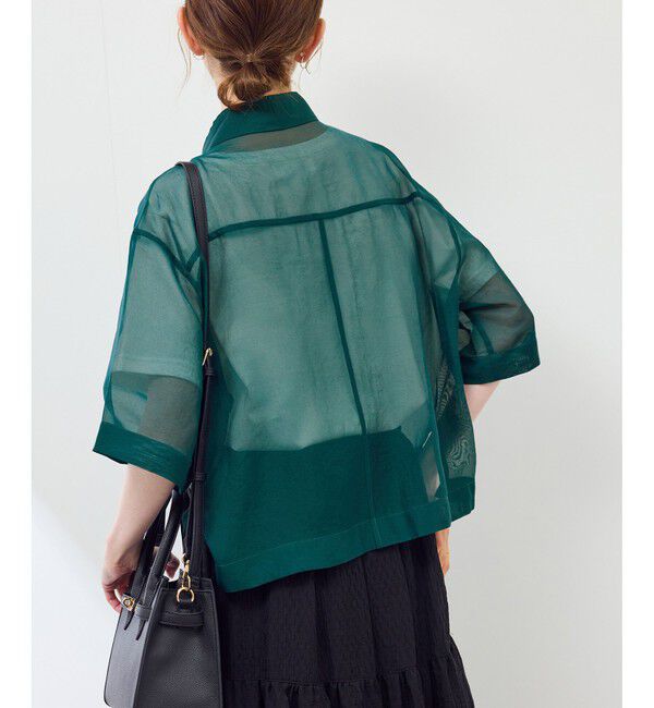 Rope&rsquo;Picnic「【接触冷感】ハーフスリーブシアーシャツ」|シャツ・ブラウス|