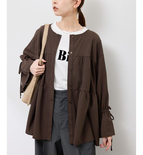 Rope&rsquo;Picnic「【羽織にもなる】シアーワッシャーブラウスカーディガン」|シャツ・ブラウス|