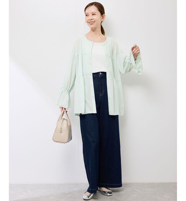 Rope&rsquo;Picnic「【羽織にもなる】シアーワッシャーブラウスカーディガン」|シャツ・ブラウス|