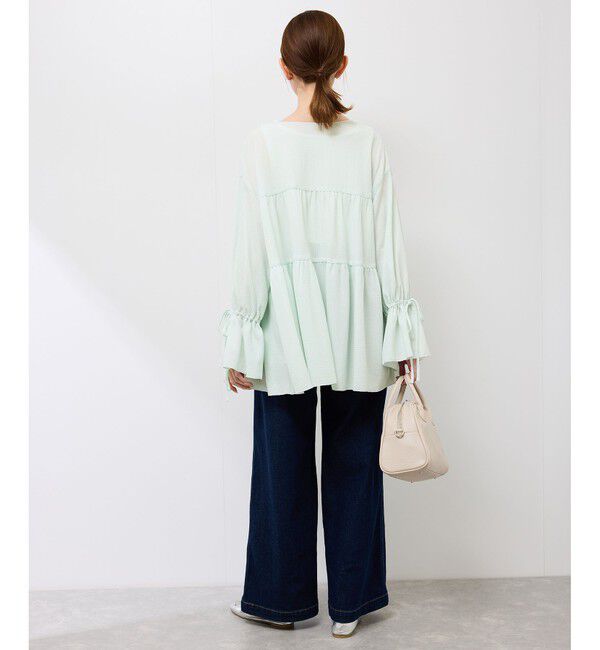 Rope&rsquo;Picnic「【羽織にもなる】シアーワッシャーブラウスカーディガン」|シャツ・ブラウス|