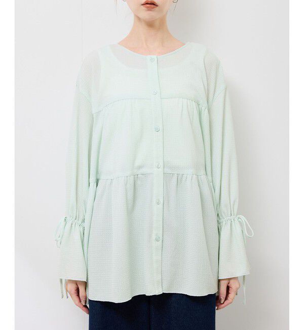 Rope&rsquo;Picnic「【羽織にもなる】シアーワッシャーブラウスカーディガン」|シャツ・ブラウス|