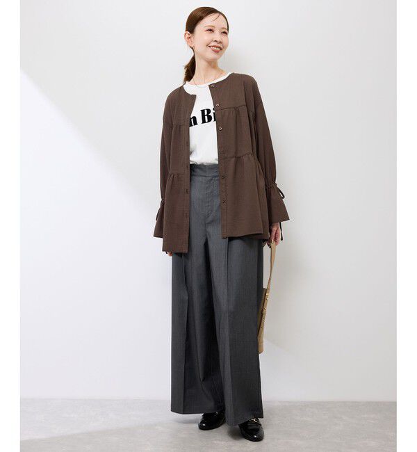 Rope&rsquo;Picnic「【羽織にもなる】シアーワッシャーブラウスカーディガン」|シャツ・ブラウス|