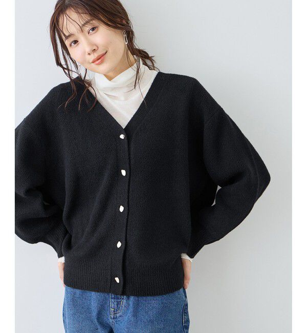 Rope&rsquo;Picnic「【新色追加】スフレニットシリーズ 変形メタルボタンミドル丈カーディガン/イージーケア・リンクコーデ」|カーディガン|