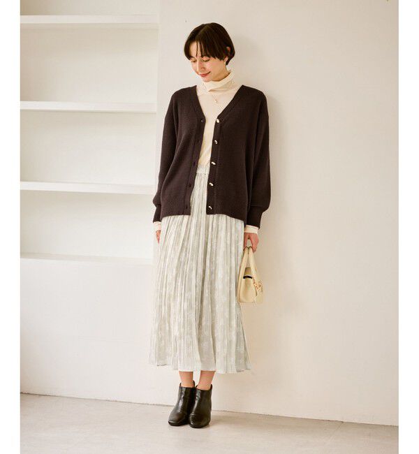 Rope&rsquo;Picnic「【新色追加】スフレニットシリーズ 変形メタルボタンミドル丈カーディガン/イージーケア・リンクコーデ」|カーディガン|