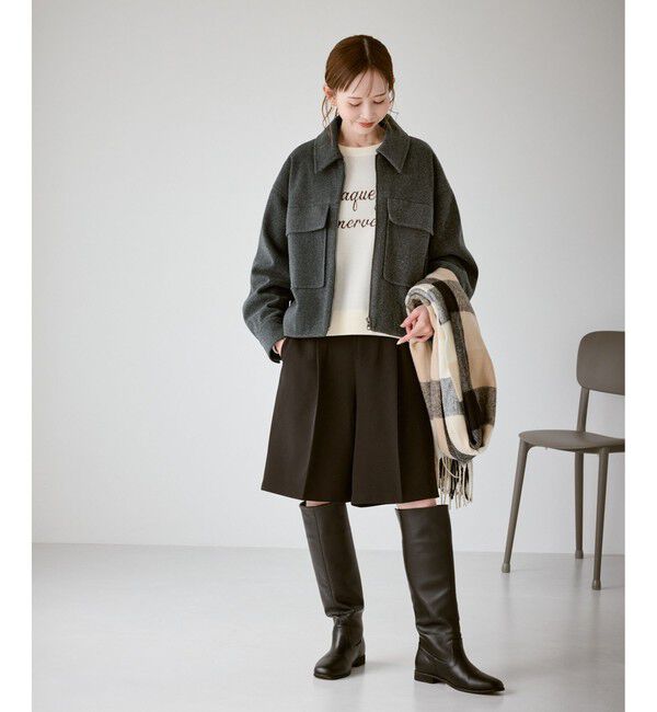 Rope&rsquo;Picnic「ジャージーメルトンシリーズ ポケット付きジップブルゾン/リンクコーデ」|ブルゾン・スタジャン|