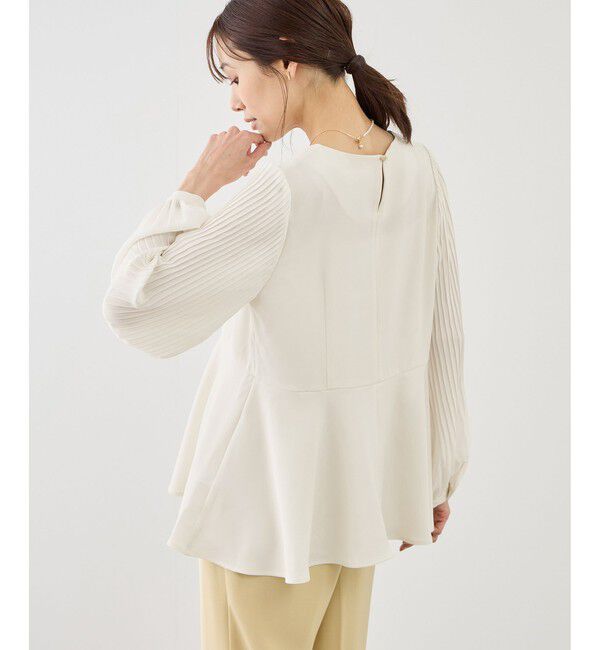 Rope&rsquo;Picnic「袖プリーツフレアブラウス」|シャツ・ブラウス|