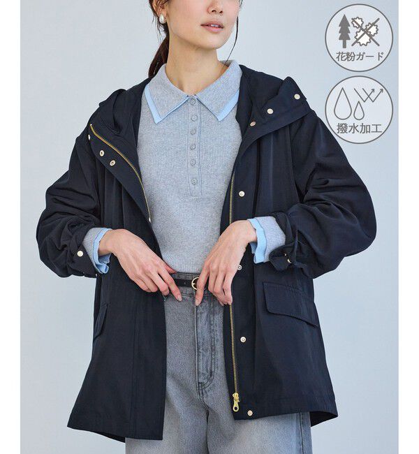 Rope&rsquo;Picnic「ミドル丈マウンテンパーカー スプリングコート/花粉ガード・撥水」|その他|ネイビー(40)