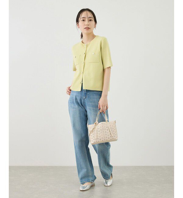 Rope&rsquo;Picnic「ミラノリブ金ボタン半袖カーディガン」|カーディガン|