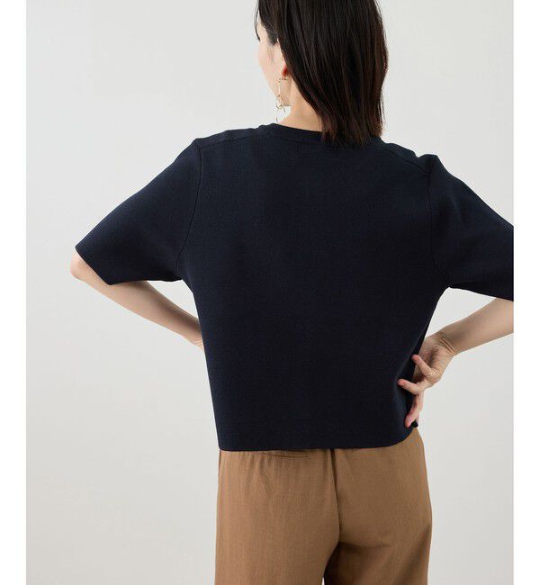 Rope&rsquo;Picnic「ミラノリブ金ボタン半袖カーディガン」|カーディガン|