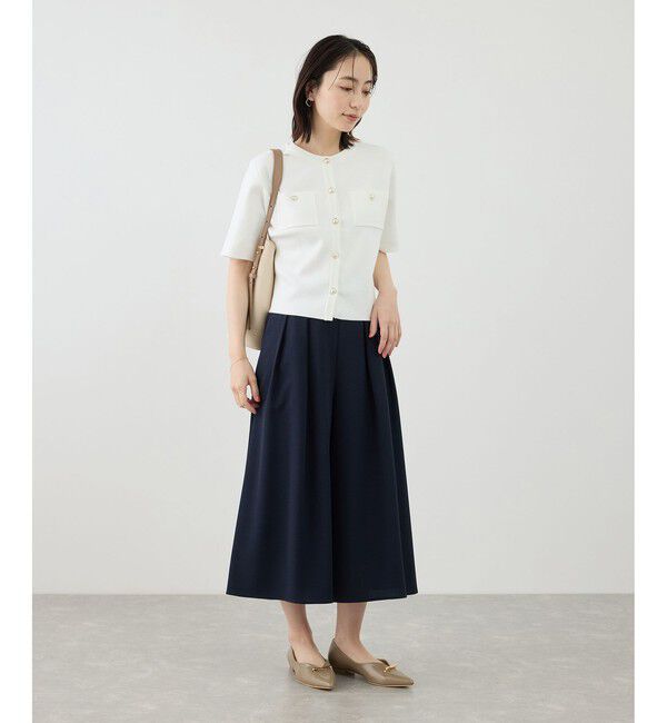 Rope&rsquo;Picnic「ミラノリブ金ボタン半袖カーディガン」|カーディガン|