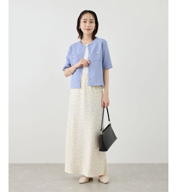 Rope&rsquo;Picnic「ミラノリブ金ボタン半袖カーディガン」|カーディガン|