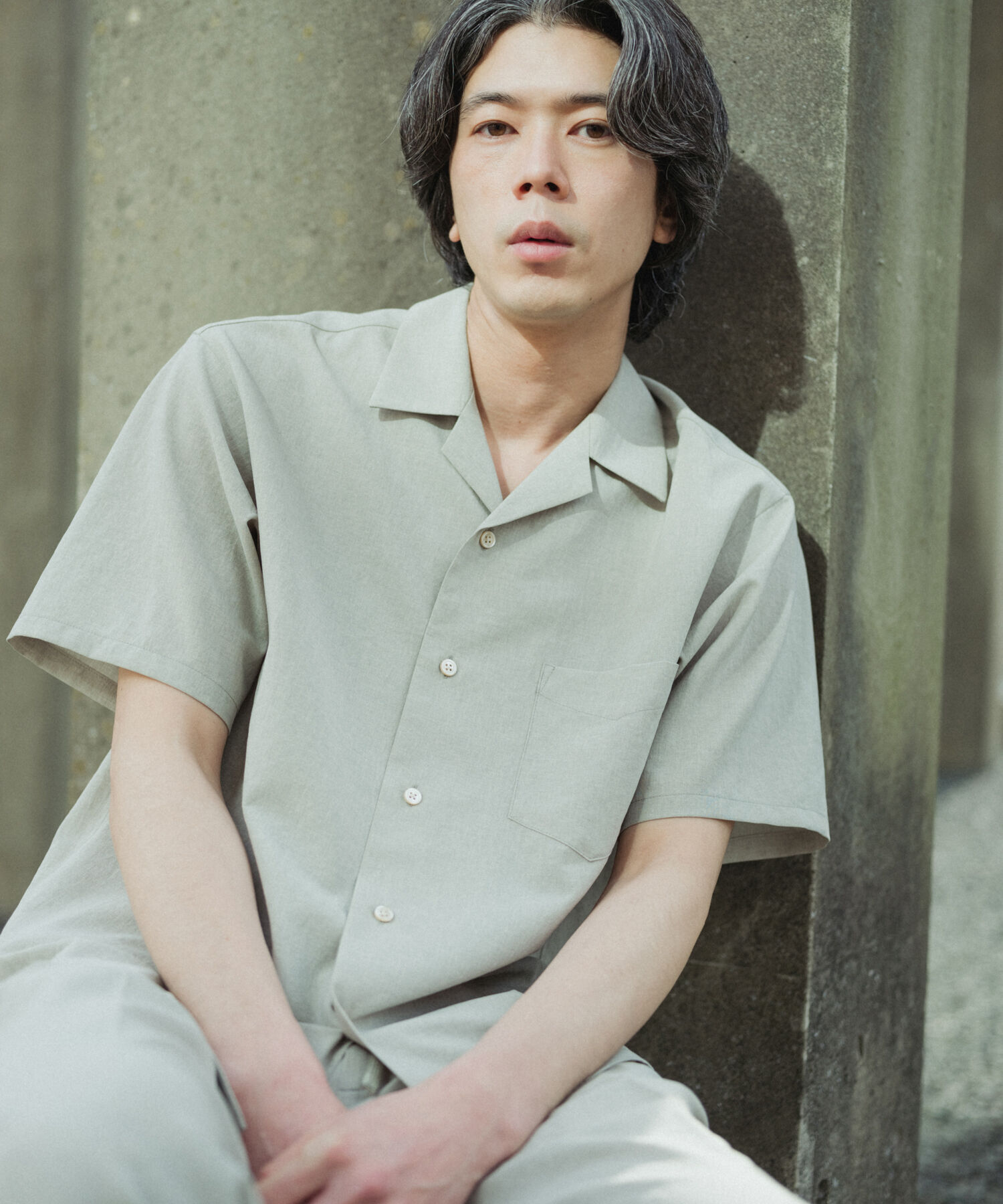 ADAM ET ROPE'「2点セット【RIRANCHA / リランチェ】セットアップ / オープンカラーシャツ&イージーパンツ / イージーケア 」|スーツ|